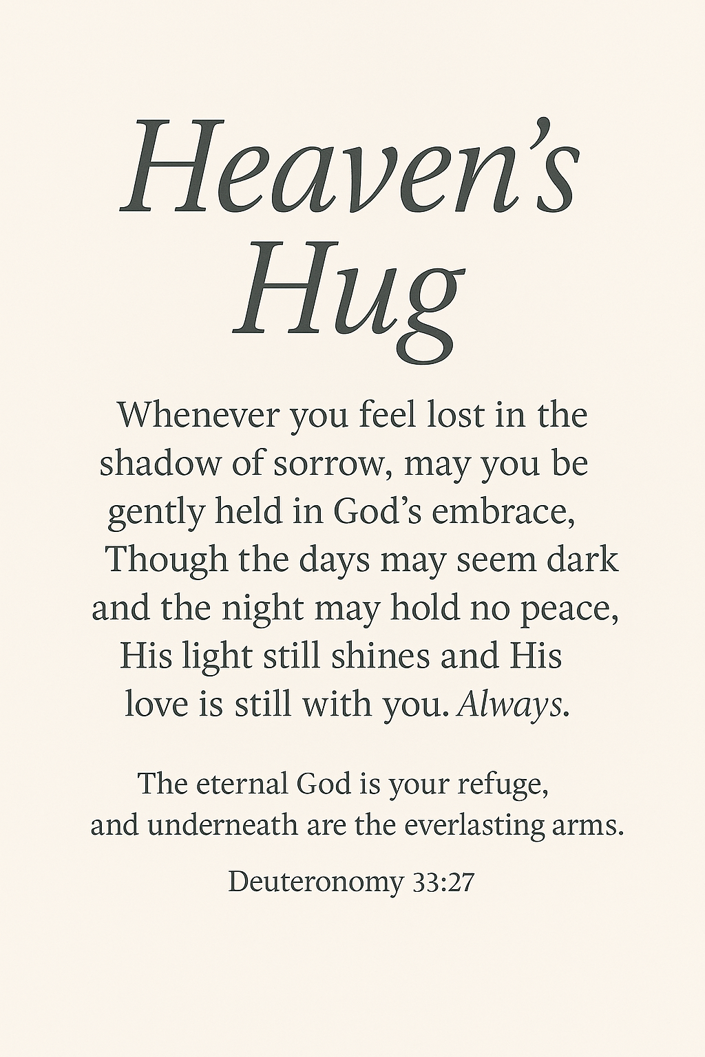 Heaven’s Hug Printable